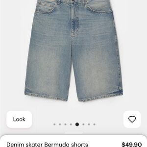 Blue Denim Skater Bermuda Shorts